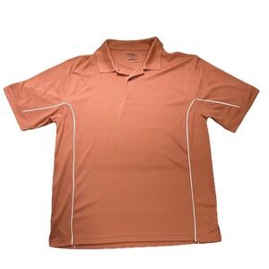 PGA TOUR Mens Polo Golf Shirt XL Extra Large Light Orange White SS Short Sleeve